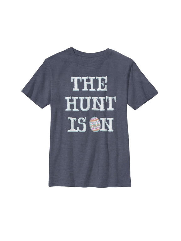 Boy's Lost Gods Easter Hunt On Graphic Tee Navy Blue Heather X Large