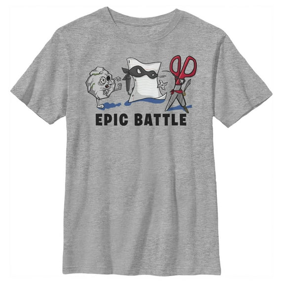 Boy's Lost Gods Epic Rock Paper Scissor Battle Graphic Tee Athletic Heather X Large