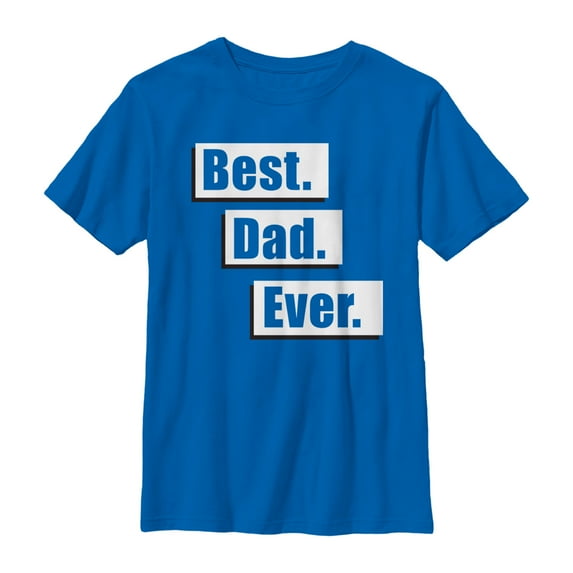 Boy's Lost Gods Father's Day Best Dad Ever Fact Graphic Tee Royal Blue Large