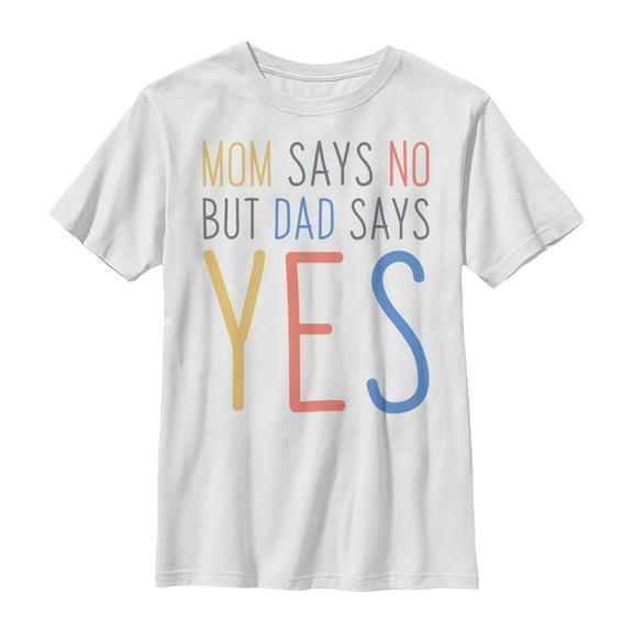 Boy's Lost Gods Father's Day Dad Says Yes  Graphic Tee White Medium