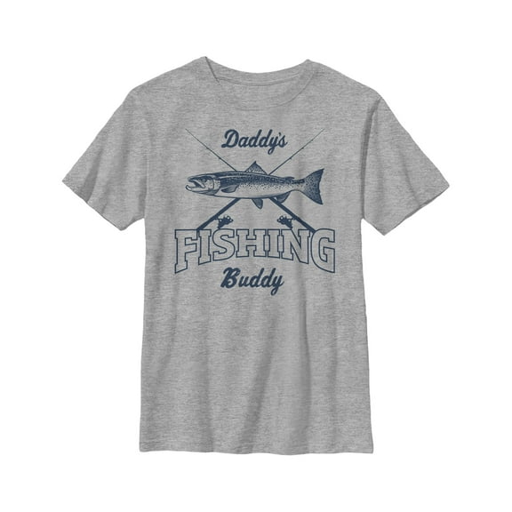 Boy's Lost Gods Father's Day Fishing Buddy  Graphic Tee Athletic Heather Small