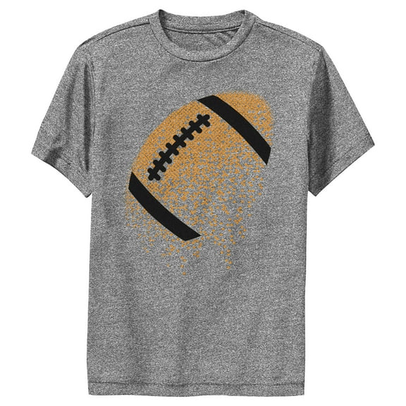 Boy's Lost Gods Football Orange Ben Day Dots Performance Graphic Tee Charcoal Heather Small