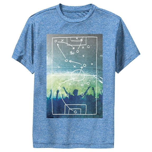 Boy's Lost Gods Football Plays Poster Performance Graphic Tee Royal Blue Heather Medium