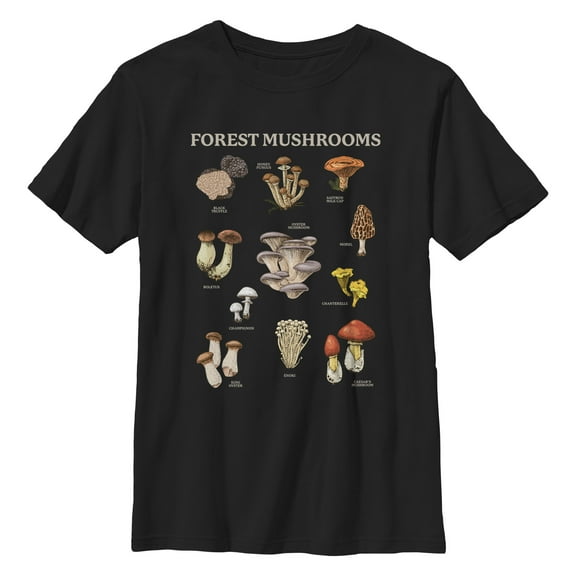 Boy's Lost Gods Forest Mushrooms  Graphic T-Shirt