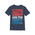 thumbnail image 1 of Boy's Lost Gods Fourth of July Pursuit of Pizza Graphic Tee Navy Blue Heather Large, 1 of 2