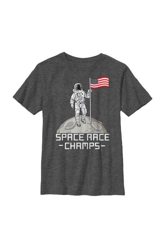 Boy's Lost Gods Fourth of July Space Race Champs Graphic Tee Charcoal Heather Large
