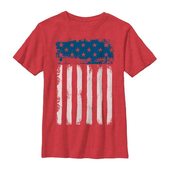 Boy's Lost Gods Fourth of July  Streak American Flag  Graphic Tee Red Small