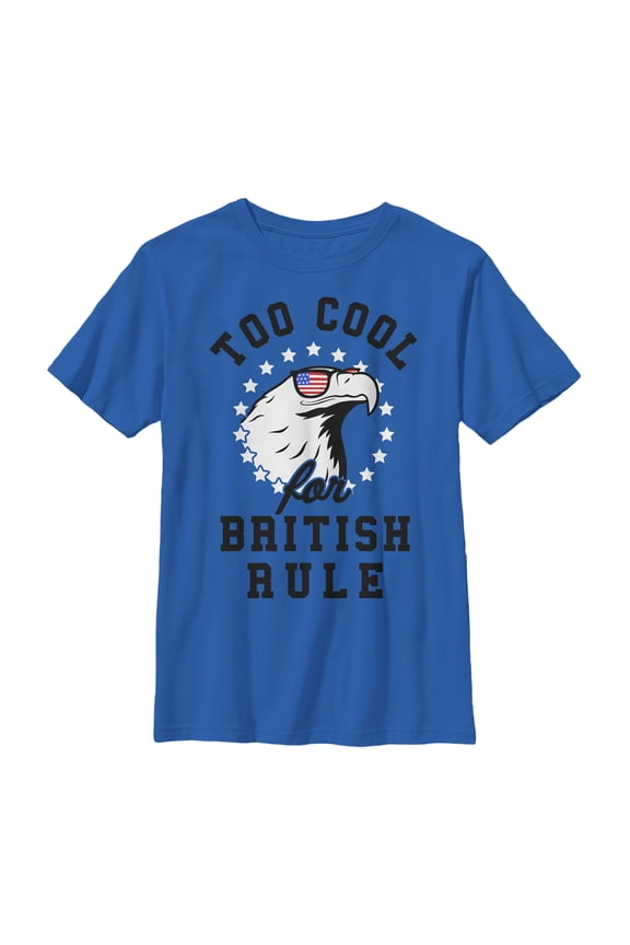 Boy's Lost Gods Fourth of July Too Cool Eagle Graphic Tee Royal Blue Large