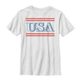 thumbnail image 1 of Boy's Lost Gods Fourth of July  USA Stripe  Graphic Tee White Medium, 1 of 4