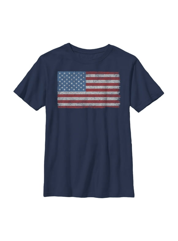 Boy's Lost Gods Fourth of July Vintage Freedom Graphic Tee Navy Blue X Large