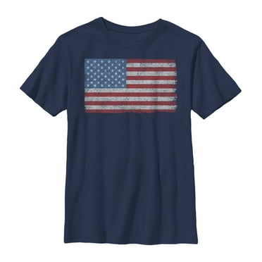 Boy's Lost Gods Fourth of July  Vintage Freedom  Graphic Tee Navy Blue X Large