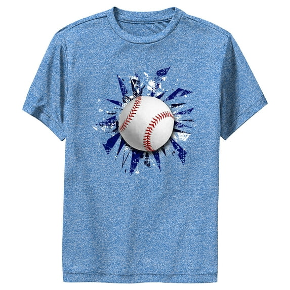 Boy's Lost Gods Geometric Baseball Performance Graphic Tee Royal Blue Heather Medium