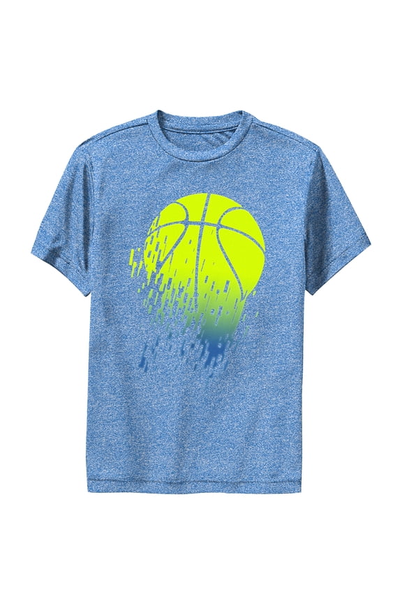 Boy's Lost Gods Green Basketball Fade Performance Graphic Tee Royal Blue Heather Medium