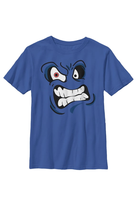 Boy's Lost Gods Halloween Angry Monster Face Graphic Tee Royal Blue Medium