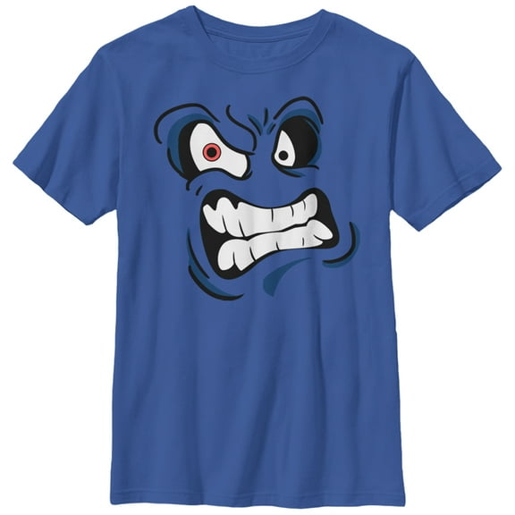 Boy's Lost Gods Halloween Angry Monster Face  Graphic Tee Royal Blue Small