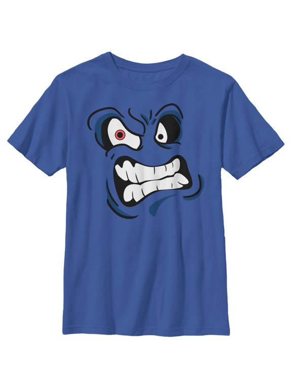 Boy's Lost Gods Halloween Angry Monster Face Graphic Tee Royal Blue X Large