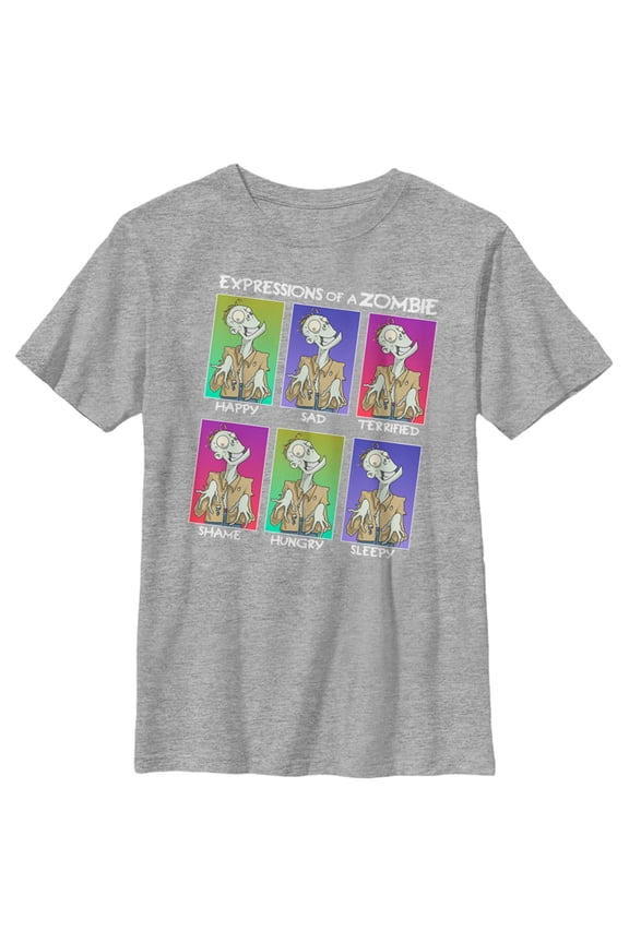Boy's Lost Gods Halloween Expressions of Zombie Graphic Tee Athletic Heather X Large