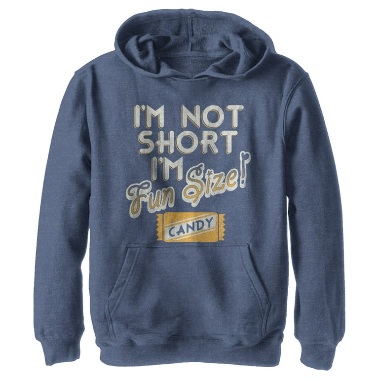 Boy s Lost Gods Halloween Fun Size Candy Pull Over Hoodie Navy Blue Heather Small