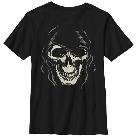 Boy's Lost Gods Halloween Grim Reaper Face Graphic Tee Black X Large