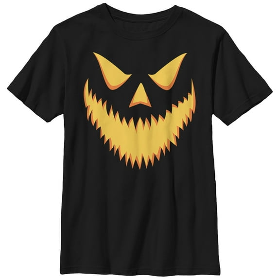 Boy's Lost Gods Halloween Jack-o'-Lantern Grin Graphic Tee Black Small