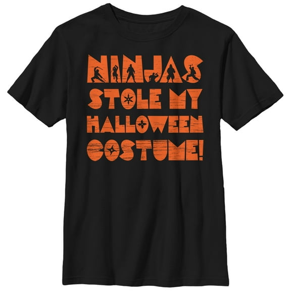 Boy's Lost Gods Halloween Ninjas Stole Costume Graphic Tee Black Medium