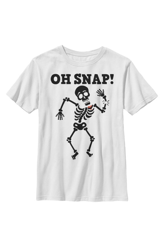 Boy's Lost Gods Halloween Oh Snap  Graphic Tee White X Small
