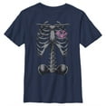 thumbnail image 1 of Boy's Lost Gods Halloween Skeleton Rib Cage Heart  Graphic Tee Navy Blue Small, 1 of 4