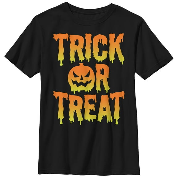 Boy's Lost Gods Halloween Trick Or Treat Melt  Graphic Tee Black Medium