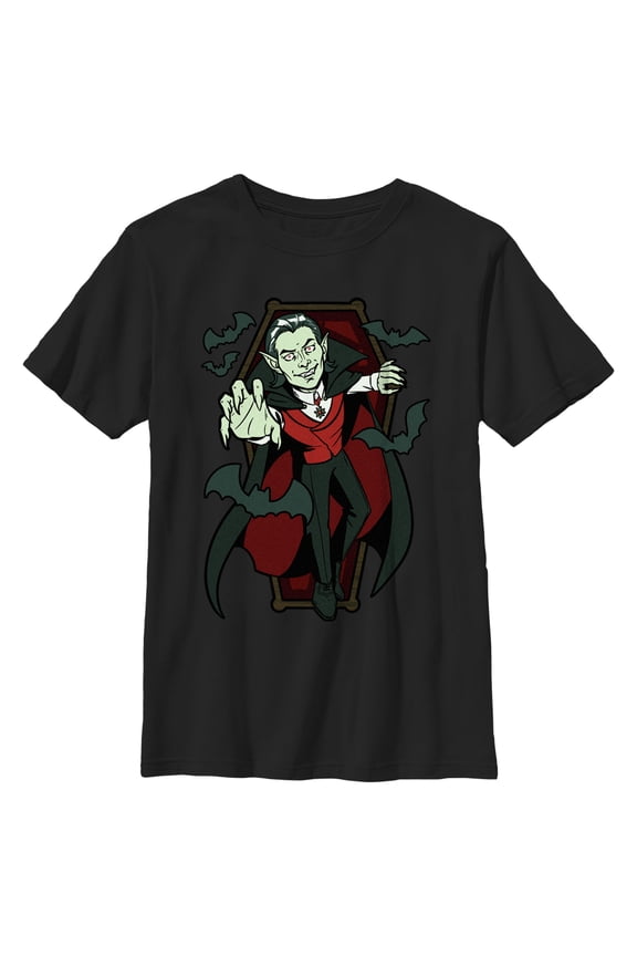 Boy's Lost Gods Halloween Vampire Scene Graphic Tee Black Small