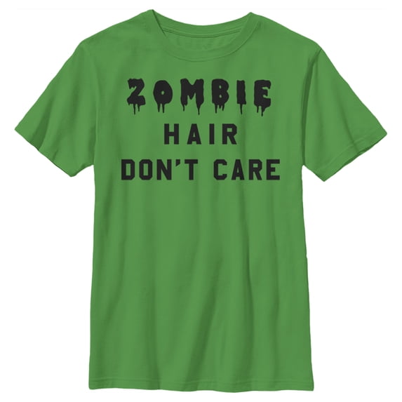 Boy's Lost Gods Halloween Zombie Hair Don't Care Graphic Tee Kelly Green Large