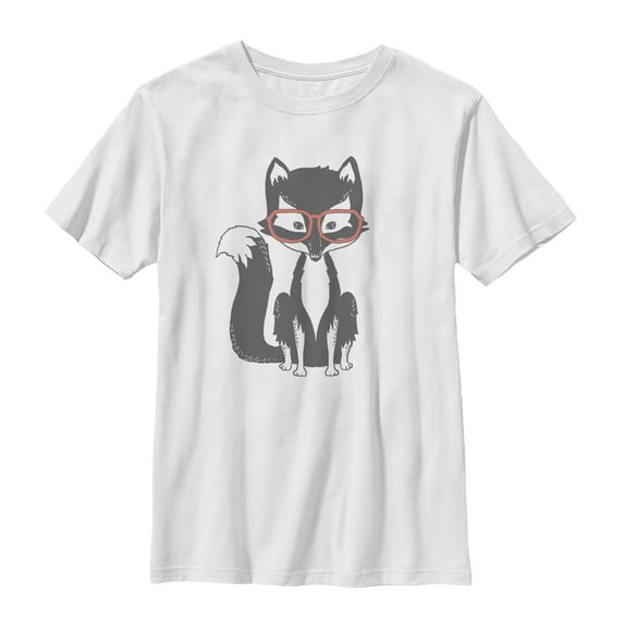 Boy's Lost Gods Hipster Fox Graphic Tee White Medium