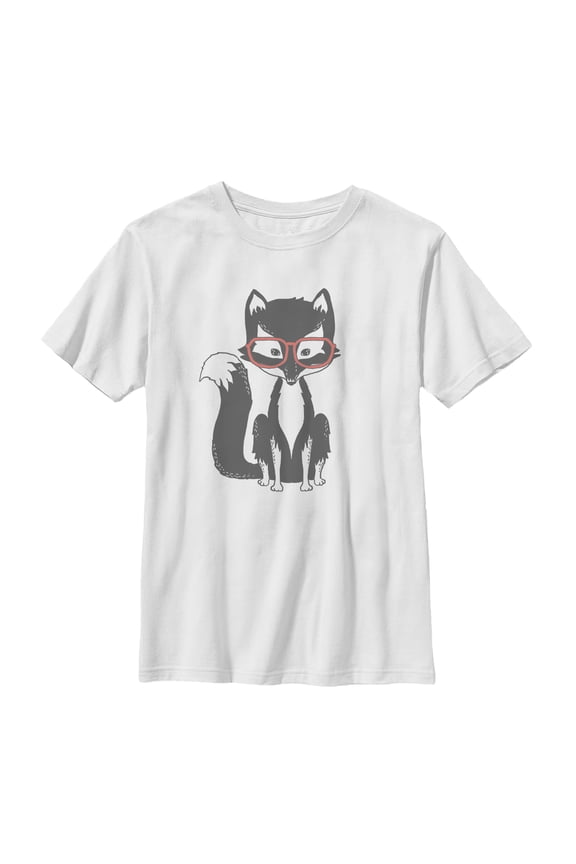 Boy's Lost Gods Hipster Fox Graphic Tee White Medium