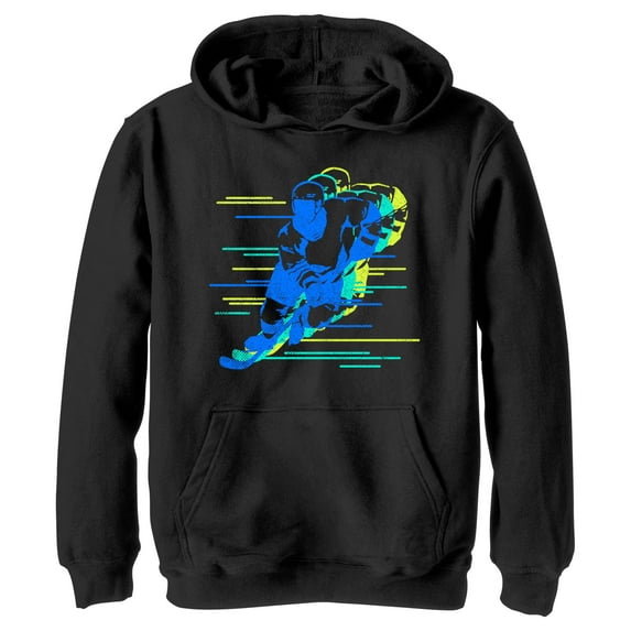 Boy's Lost Gods Hockey Player Pull Over Hoodie Black X Large
