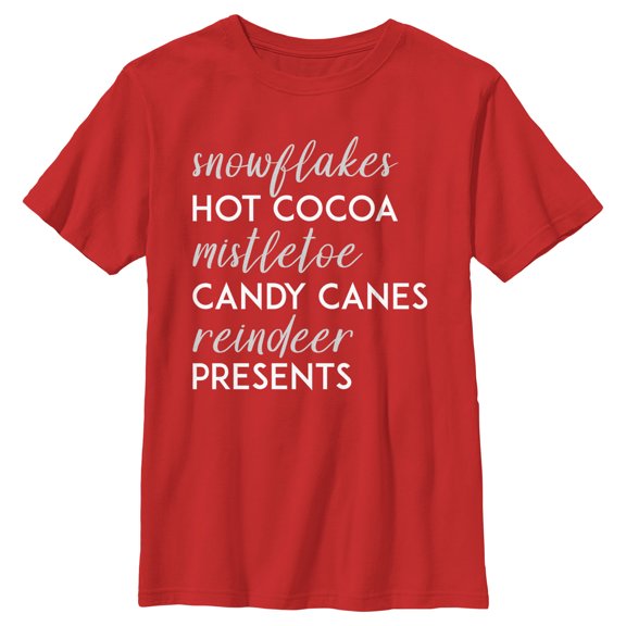 Boy's Lost Gods Holiday List Graphic Tee Red X Large