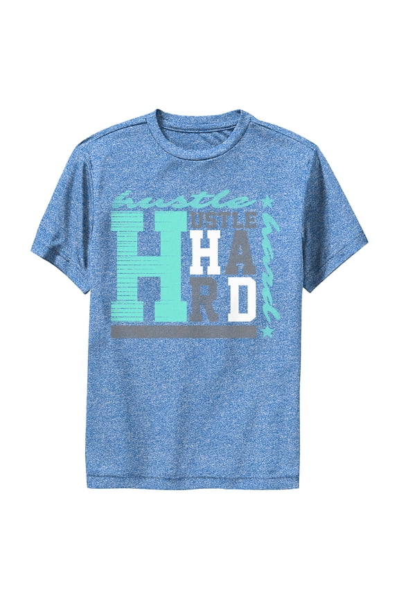 Boy's Lost Gods Hustle Hard Performance Graphic Tee Royal Blue Heather Large