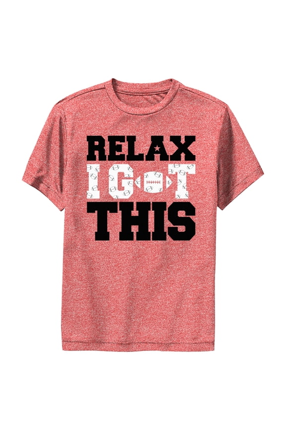 Boy's Lost Gods I Got This Football Performance Graphic Tee Red Heather Medium