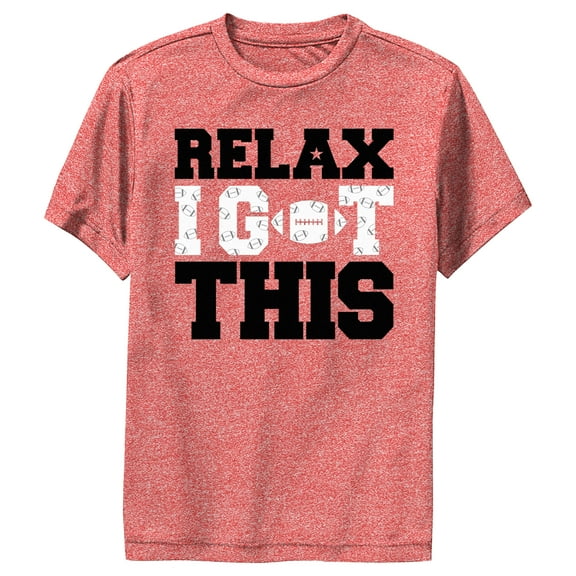 Boy's Lost Gods I Got This Football Performance Graphic Tee Red Heather Small