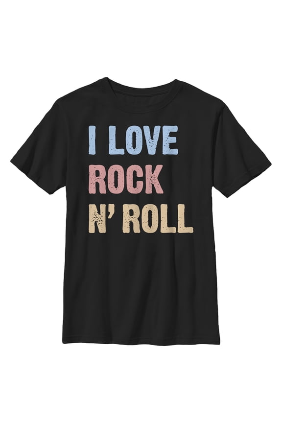 Boy's Lost Gods I Love Rock N' Roll Graphic Tee Black X Small