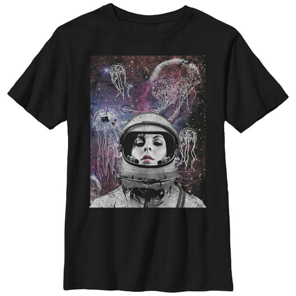 Boy's Lost Gods Jellyfish Astronaut Graphic Tee Black Medium