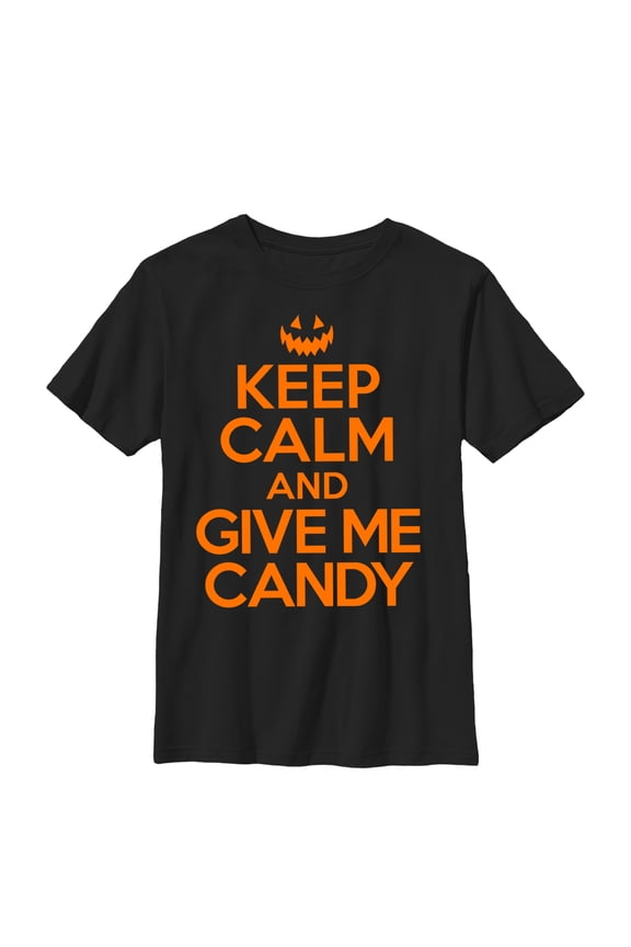 Boy's Lost Gods Keep Calm and Give Me Candy Graphic Tee Black Small