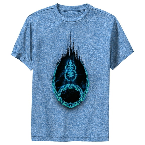 Boy's Lost Gods Lighting Bolts Football  Performance Graphic Tee Royal Blue Heather Medium