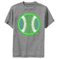 thumbnail image 1 of Boy's Lost Gods Neon Baseball Ball Performance Graphic Tee Charcoal Heather Small, 1 of 4