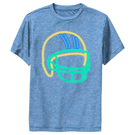 Boy's Lost Gods Neon Football Helmet  Performance Graphic Tee Royal Blue Heather Medium
