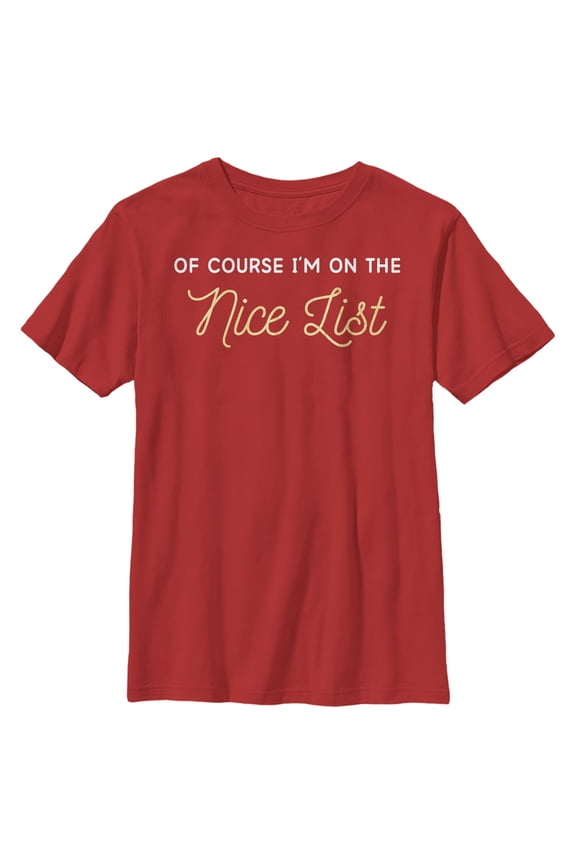 Boy's Lost Gods On the Nice List Graphic Tee Red Large