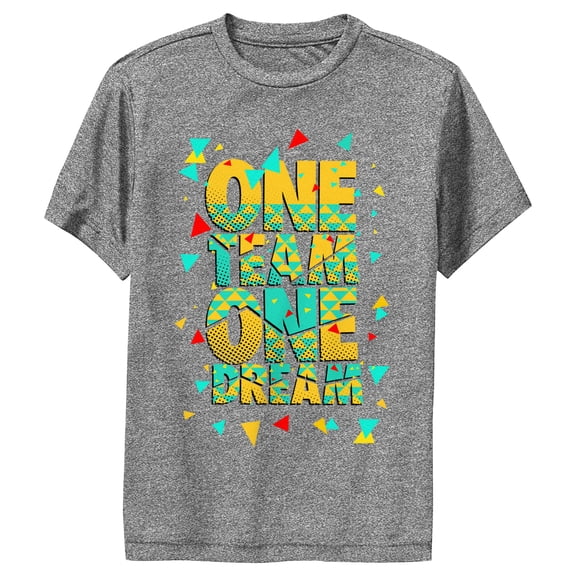 Boy's Lost Gods One Team One Dream Performance Graphic Tee Charcoal Heather Small