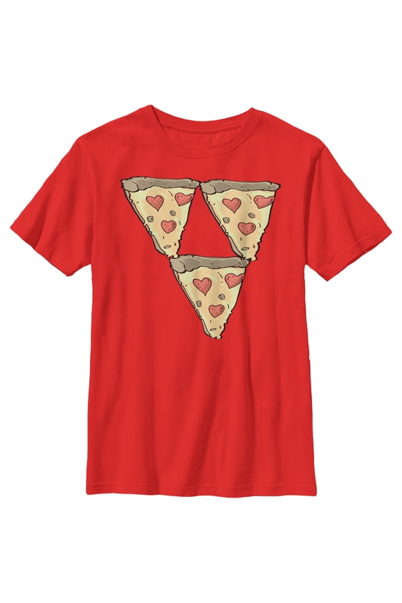 Boy's Lost Gods Pizza Triangle Graphic Tee Red Small