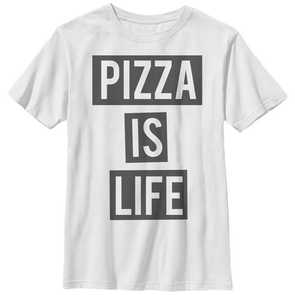 Boy's Lost Gods Pizza is Life  Graphic Tee White Small