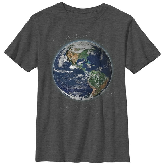 Boy's Lost Gods Planet Earth  Graphic Tee Charcoal Heather Large