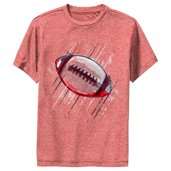 Boy's Lost Gods Red Details Football Performance Graphic Tee Red Heather Large