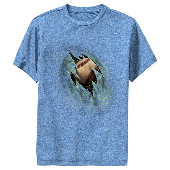 Boy's Lost Gods Retro Baseball Performance Graphic Tee Royal Blue Heather X Large
